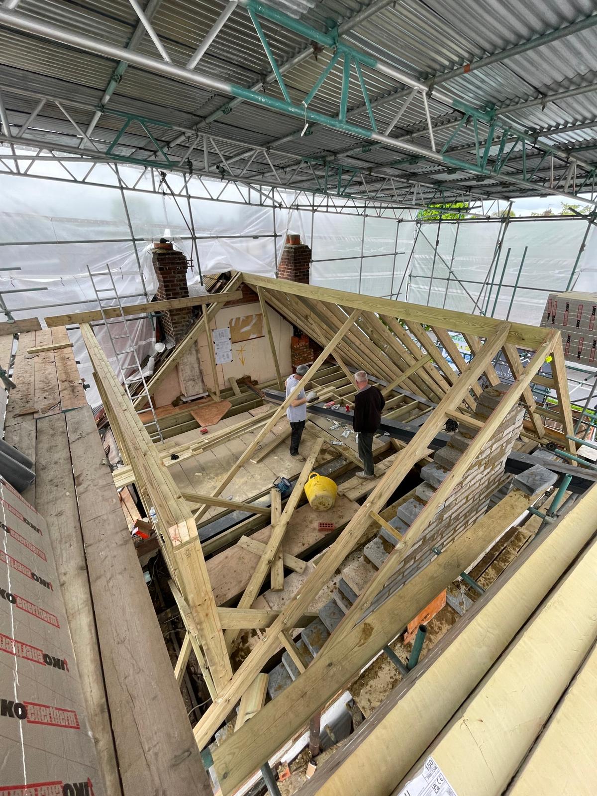 Loft conversion structural work in progress